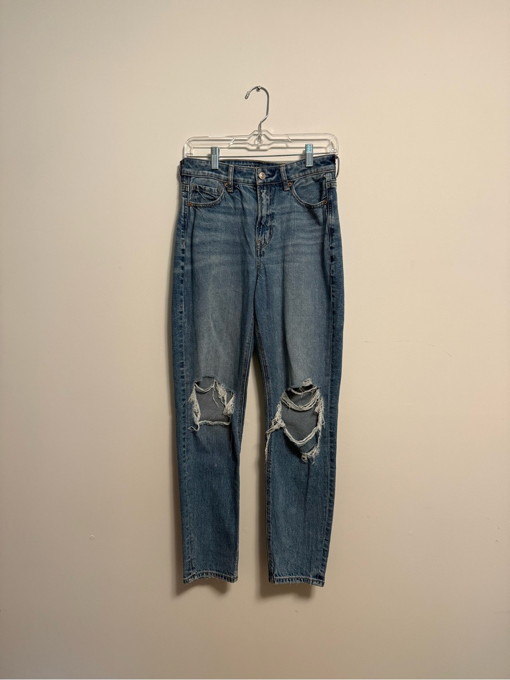American Eagle Strigid Distressed Women's Jeans - Denim Blue